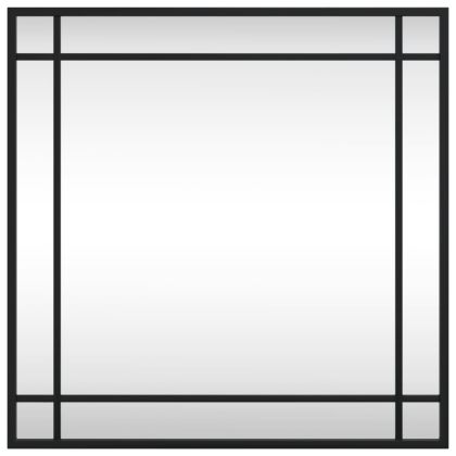 Стенно огледало, черно, 50x50 см, квадратно, желязо