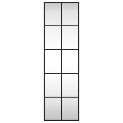 Стенно огледало, черно, 30x100 см, правоъгълно, желязо