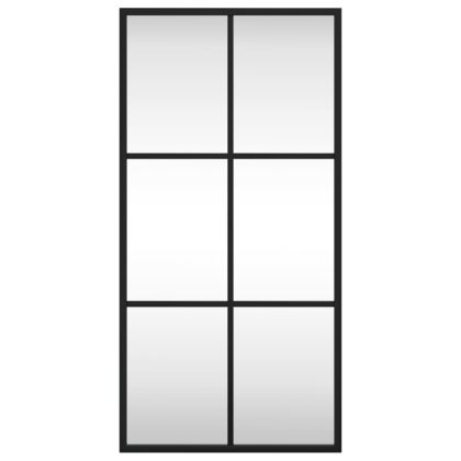 Стенно огледало, черно, 30x60 см, правоъгълно, желязо
