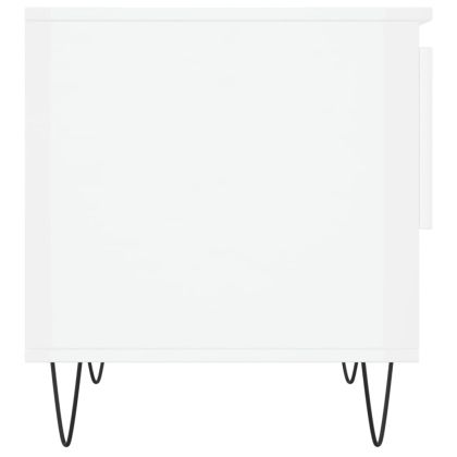 Маси за кафе, 2 бр, бял гланц, 50x46x50 см, инженерно дърво