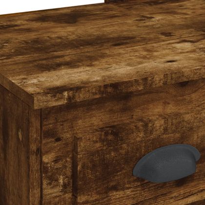 Тоалетка с LED лампи, опушен дъб, 90x42x132,5 см