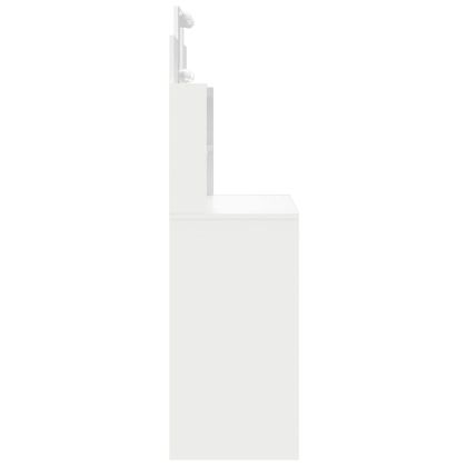 Тоалетка с LED лампи, бяла, 96x40x142 см