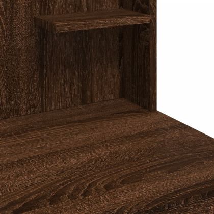 Тоалетка с LED лампи, кафяв дъб, 96x40x142 см