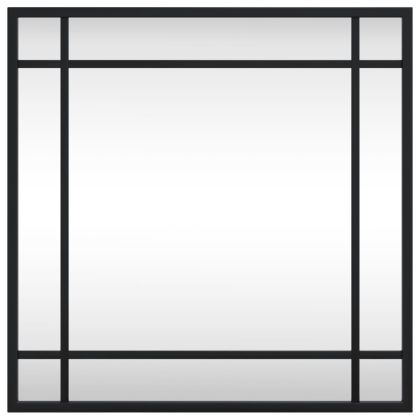 Стенно огледало, черно, 40x40 см, квадратно, желязо