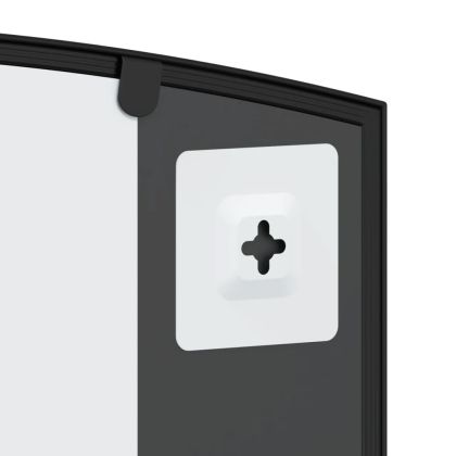 Стенно огледало, черно, 100x50 см, арка, желязо