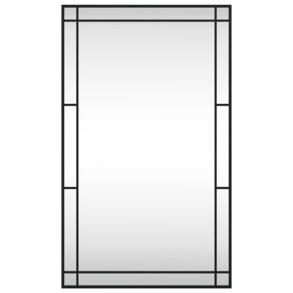 Стенно огледало, черно, 60x100 см, правоъгълно, желязо