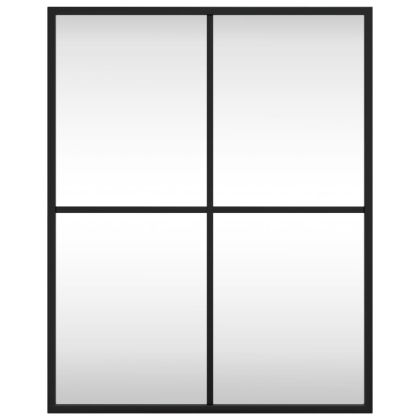 Стенно огледало, черно, 40x50 см, правоъгълно, желязо