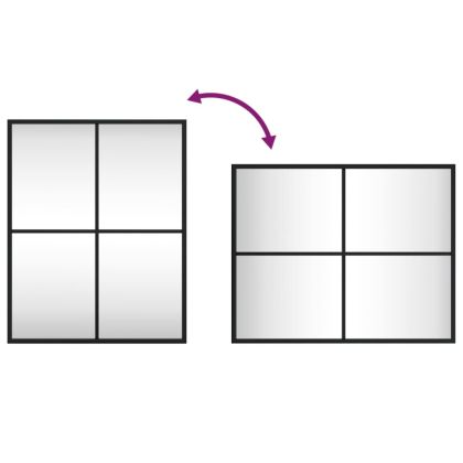 Стенно огледало, черно, 40x50 см, правоъгълно, желязо
