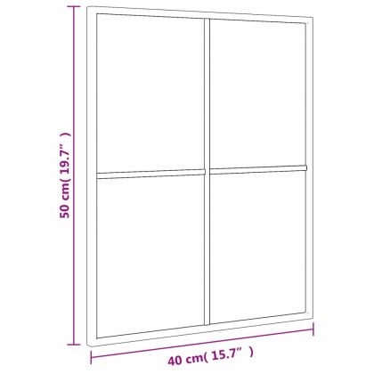 Стенно огледало, черно, 40x50 см, правоъгълно, желязо