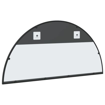 Стенно огледало, черно, 100x50 см, арка, желязо