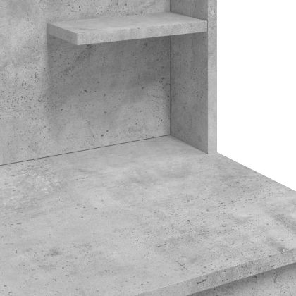 Тоалетка с LED светлини, бетонно сива, 96x40x142 см