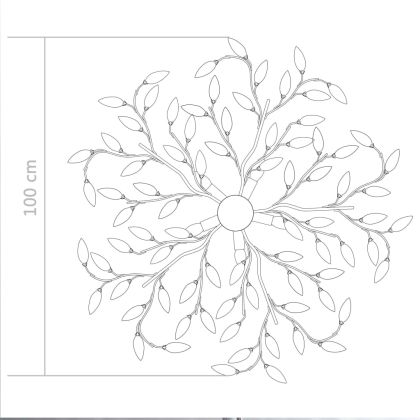 Лампа за таван с акрилни кристални листа за 5 крушки E14 зелена