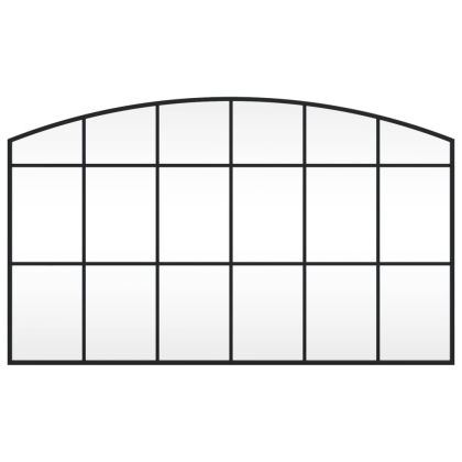 Стенно огледало, черно, 100x60 см, арка, желязо