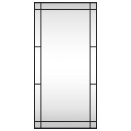 Стенно огледало черно 50x100 см правоъгълно желязо