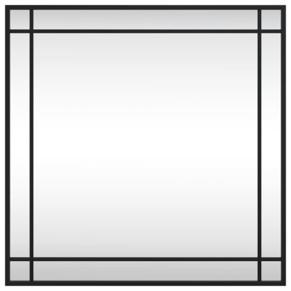 Стенно огледало, черно, 60x60 см, квадратно, желязо