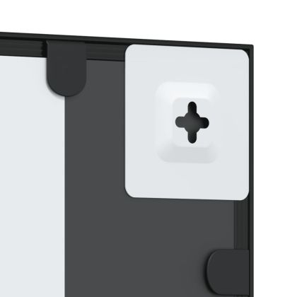 Стенно огледало, черно, 60x60 см, квадратно, желязо