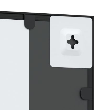 Стенно огледало, черно, 50x100 см, правоъгълно, желязо