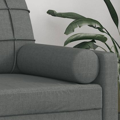 Декоративни възглавници, 2 бр, тъмносиви, Ø15x50 см, плат