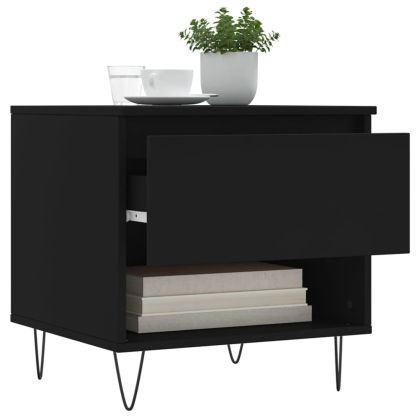 Кафе маса, черна, 50x46x50 см, инженерно дърво