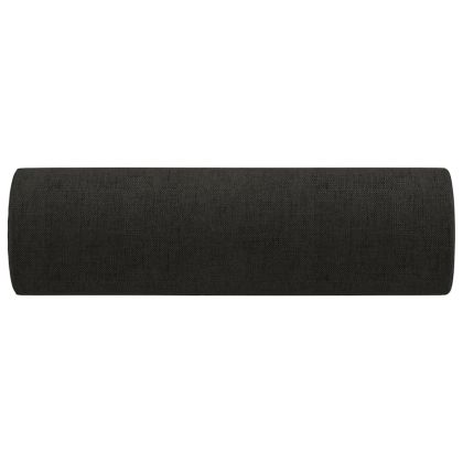 Декоративни възглавници, 2 бр, черни, Ø15x50 см, плат