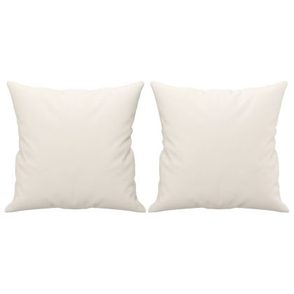 Декоративни възглавници 2 бр кремави 40x40 см изкуствена кожа