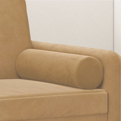 Декоративни възглавници, 2 бр, кафяви, Ø15x50 см, кадифе