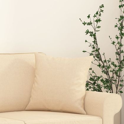 Декоративни възглавници, 2 бр, кремави, 40x40 см, плат