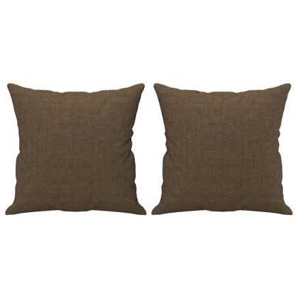 Декоративни възглавници, 2 бр, кафяви, 40x40 см, плат