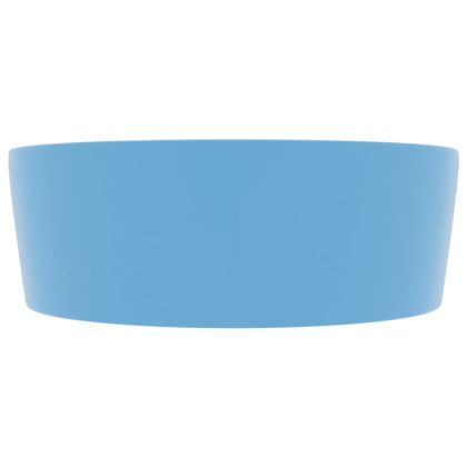 Луксозна мивка с преливник светлосин мат 36x13 см керамика