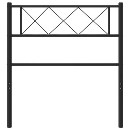 Метална табла за глава, черна, 100 см