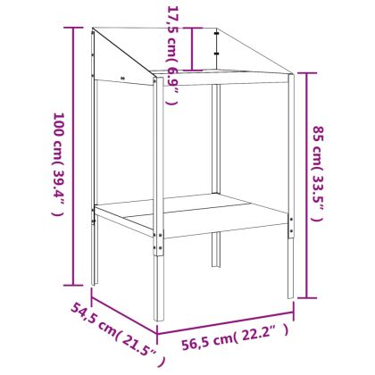 Стойка за саксии антрацит 56,5x54,5x100 см поцинкована стомана