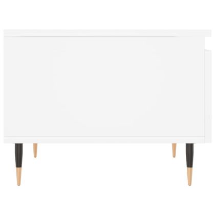 Кафе маси, 2 бр, бели, 50x46x35 см, инженерно дърво