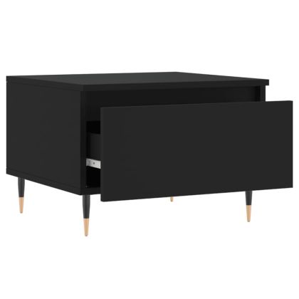 Кафе маси, 2 бр, черни, 50x46x35 см, инженерно дърво