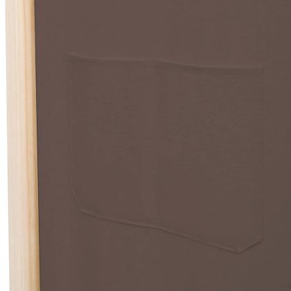 Параван за стая, 4 панела, кафяв, 160x170x4 cм, текстил