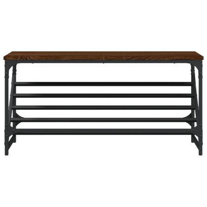 Етажерка за обувки, кафяво дъб, 90x30x45 см, инженерно дърво