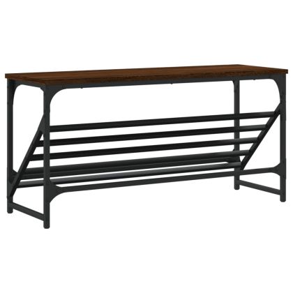 Етажерка за обувки, кафяво дъб, 90x30x45 см, инженерно дърво