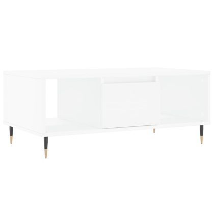 Кафе маса, бяла, 90x50x36,5 см, инженерно дърво