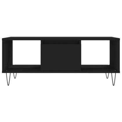 Кафе маса, черна, 90x50x36,5 см, инженерно дърво