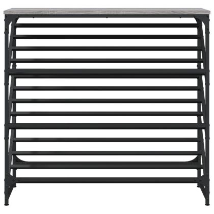 Етажерка за обувки, сив сонома, 90x30x85 см, инженерно дърво