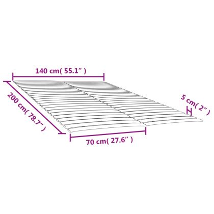 Резервни летви за легло с 48 летви, 2 бр., 70x200 см