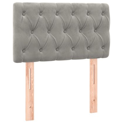 Горна табла за легло, светлосива, 80x7x78/88 см, кадифе