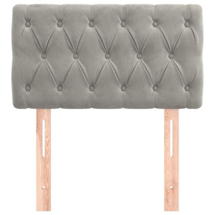 Горна табла за легло, светлосива, 80x7x78/88 см, кадифе