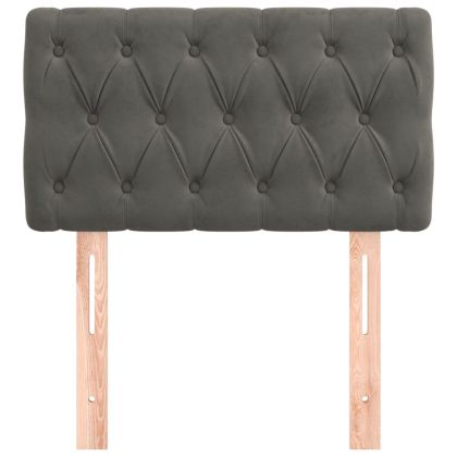 Горна табла за легло, тъмносива, 80x7x78/88 см, кадифе