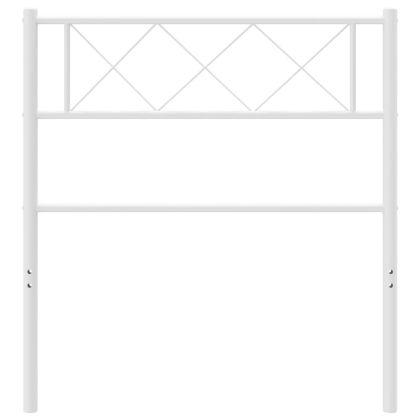 Метална табла за глава, бяла, 107 см