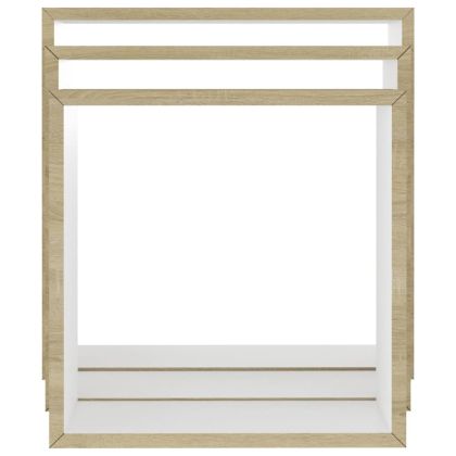 Стенни кубични рафтове, 3 бр, бяло и дъб сонома