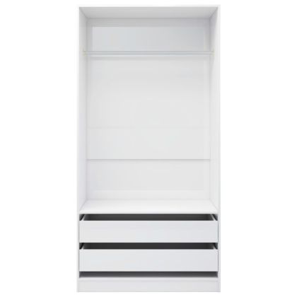 Гардероб, бяло със силен гланц, 100x50x200 см, ПДЧ