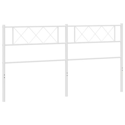 Метална табла за глава, бяла, 180 см