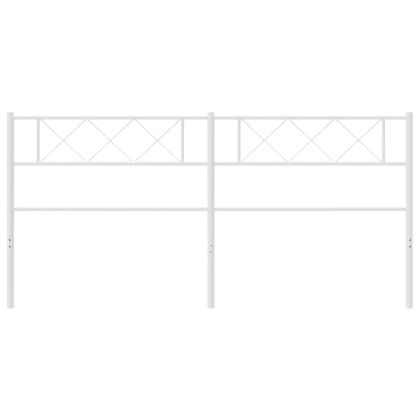 Метална табла за глава, бяла, 193 см