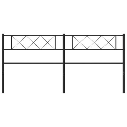 Метална табла за глава, черна, 200 см