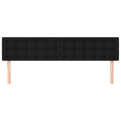 Горни табли за легло, 2 бр, черни, 100x5x78/88 см, плат